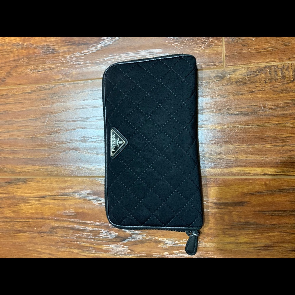 Black Prada wallet fabric